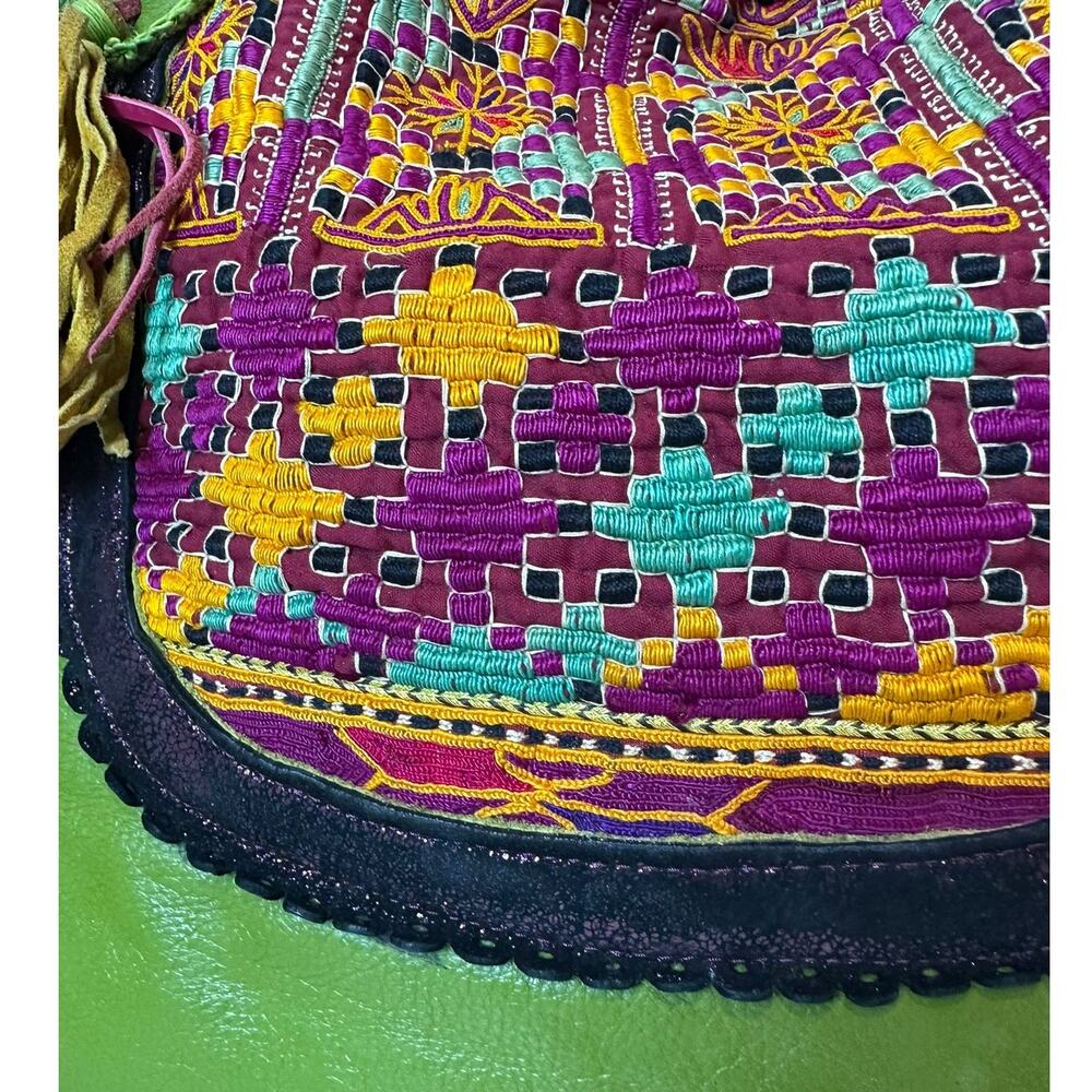 Ibiza World Family Handbag Women's Handcrafted Leather Embroidered Boho Artsy - Picture 15 of 16